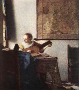VERMEER VAN DELFT, Jan Woman with a Lute near a Window wt oil on canvas